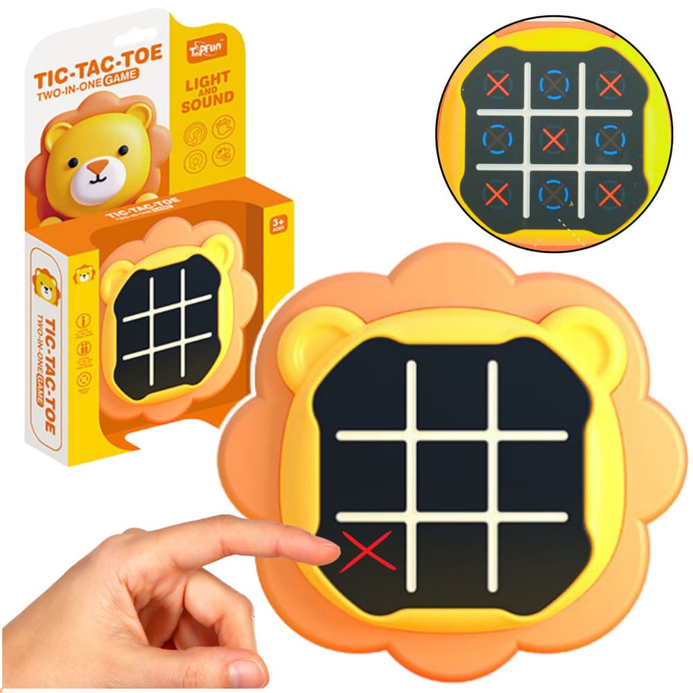 LEAN TOYS Elektronska igra 3v1: Križci in krožci, Memory, Lev