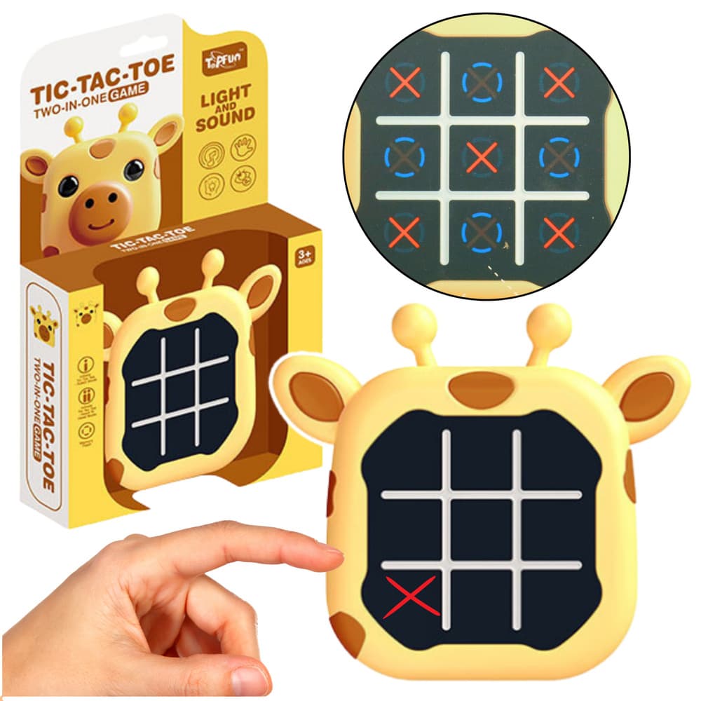 Elektronska igra LEAN TOYS Žirafa 3v1: Križci in krogi, Spomin