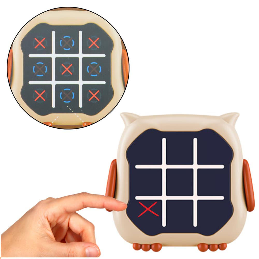 Elektronska igra LEAN TOYS Sova 3v1: Križci, Krogi, Spomin (Bež) 2