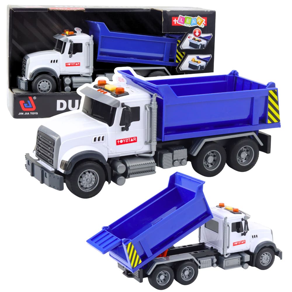 LEAN TOYS Kiper tovornjak z lučmi in zvoki, modra