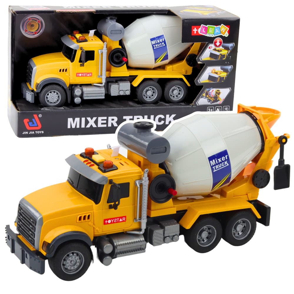LEAN TOYS Mešalica za beton, vrtljiv boben, luči, zvoki