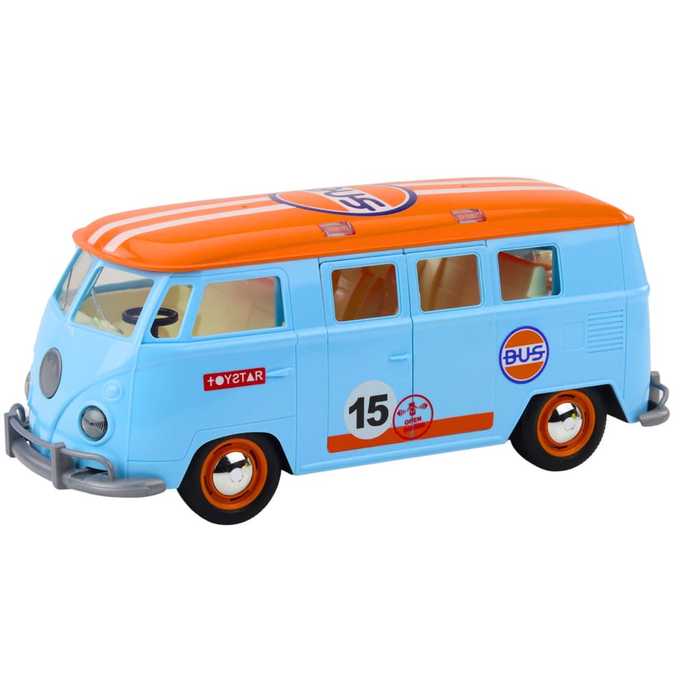 LEAN TOYS Retro kombi s lučmi in zvoki, modra 2