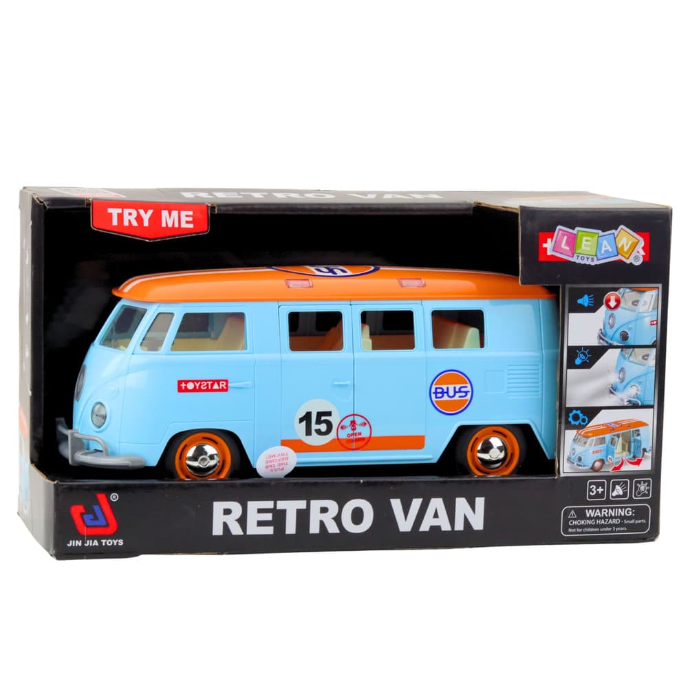 LEAN TOYS Retro kombi s lučmi in zvoki, modra 3