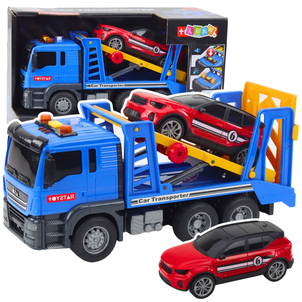LEAN TOYS Tovornjak vlečna služba z avtomobilom, luči, zvoki