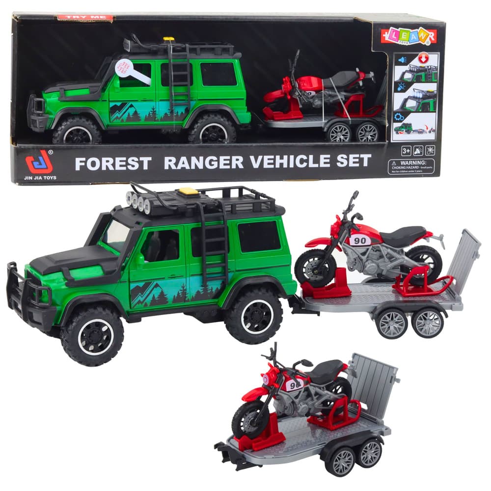 LEAN TOYS Terensko vozilo z avtovleko in motorjem, luči, zvoki