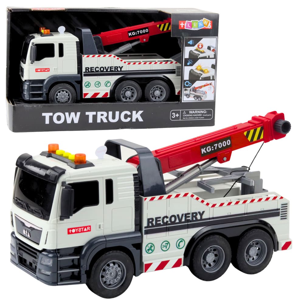 LEAN TOYS Gradbeni tovornjak z dvižnim dvigalom, luči, zvoki