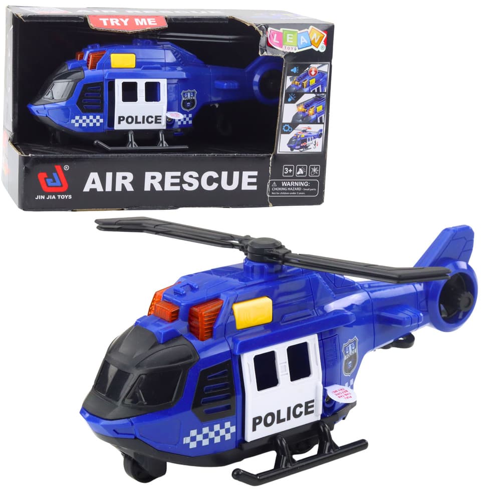 Policijski helikopter s svetlobnimi, zvočnimi efekti in dvigalom