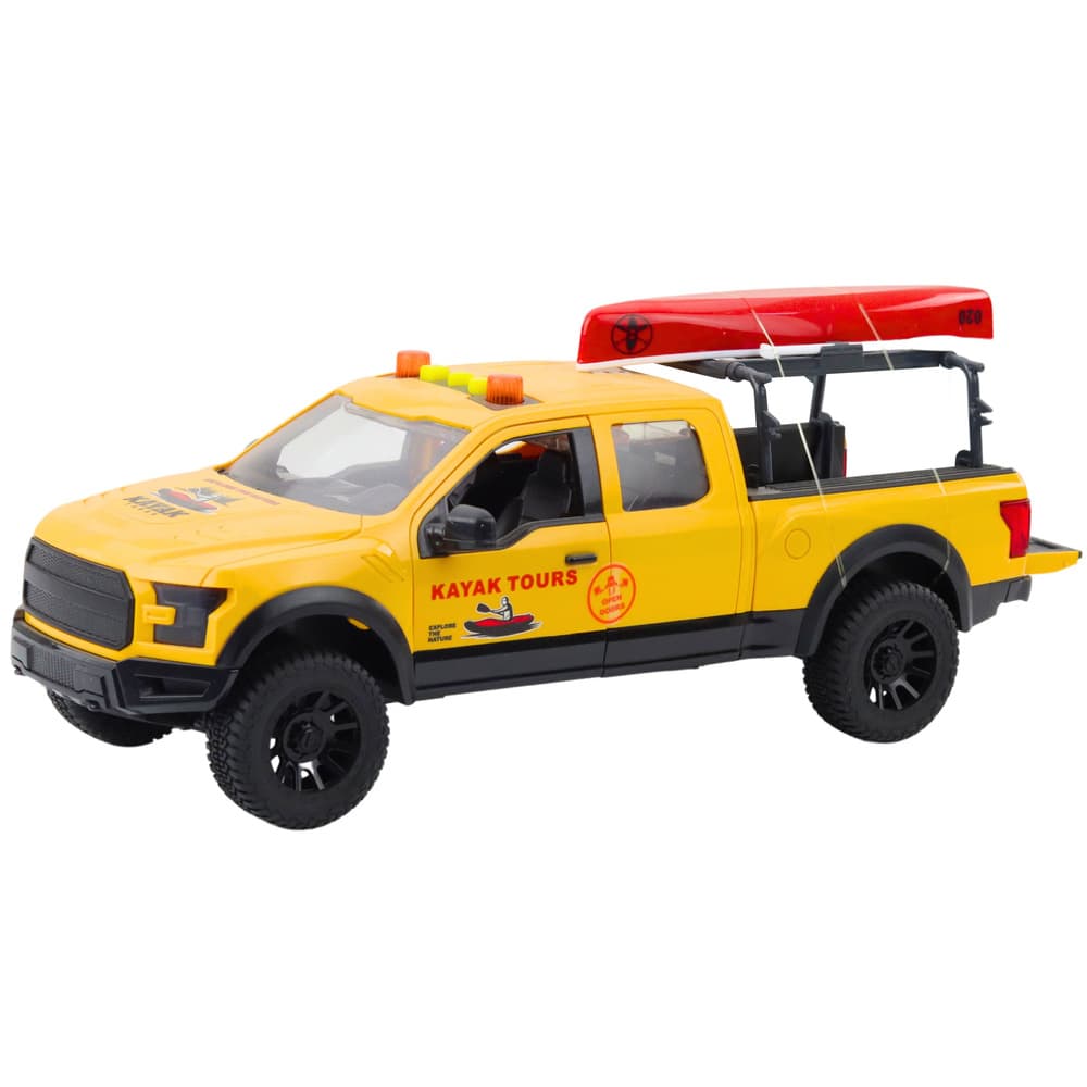 LEAN TOYS Terensko vozilo s kajakom (rumena, luči, zvoki) 2