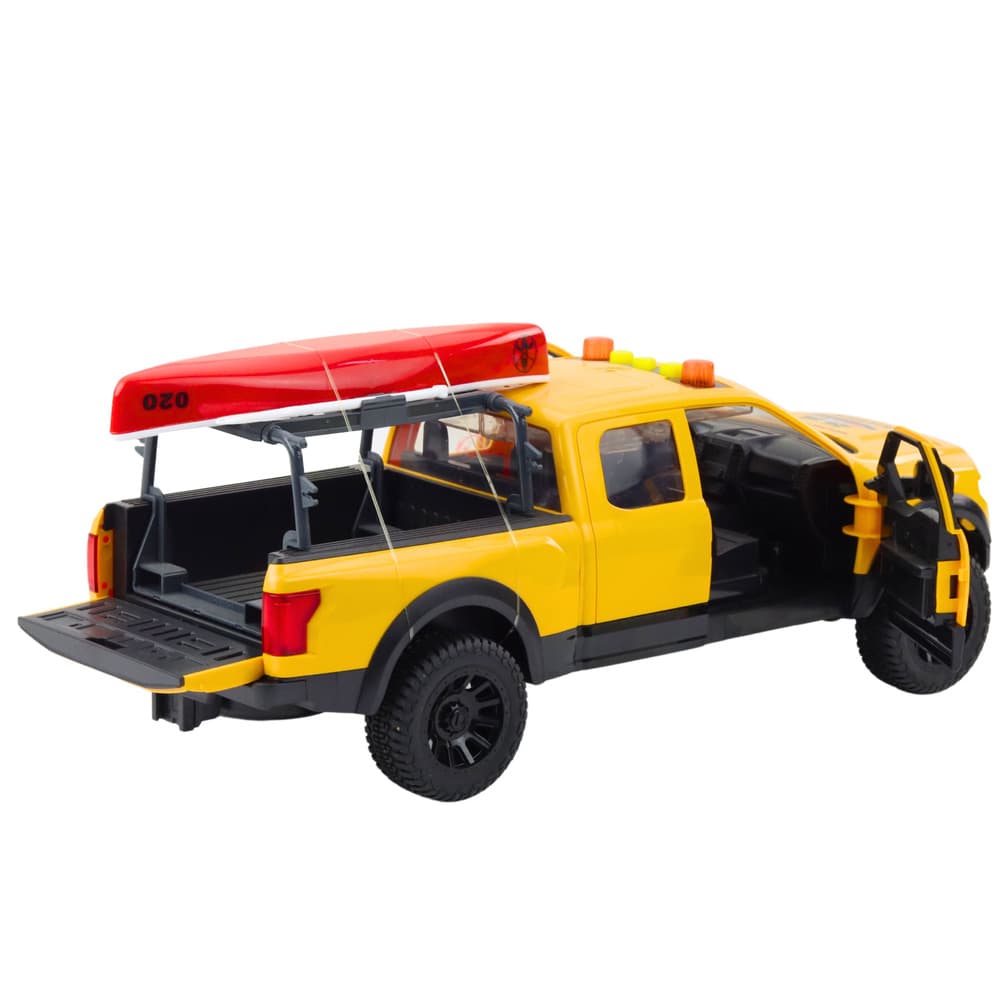 LEAN TOYS Terensko vozilo s kajakom (rumena, luči, zvoki) 3