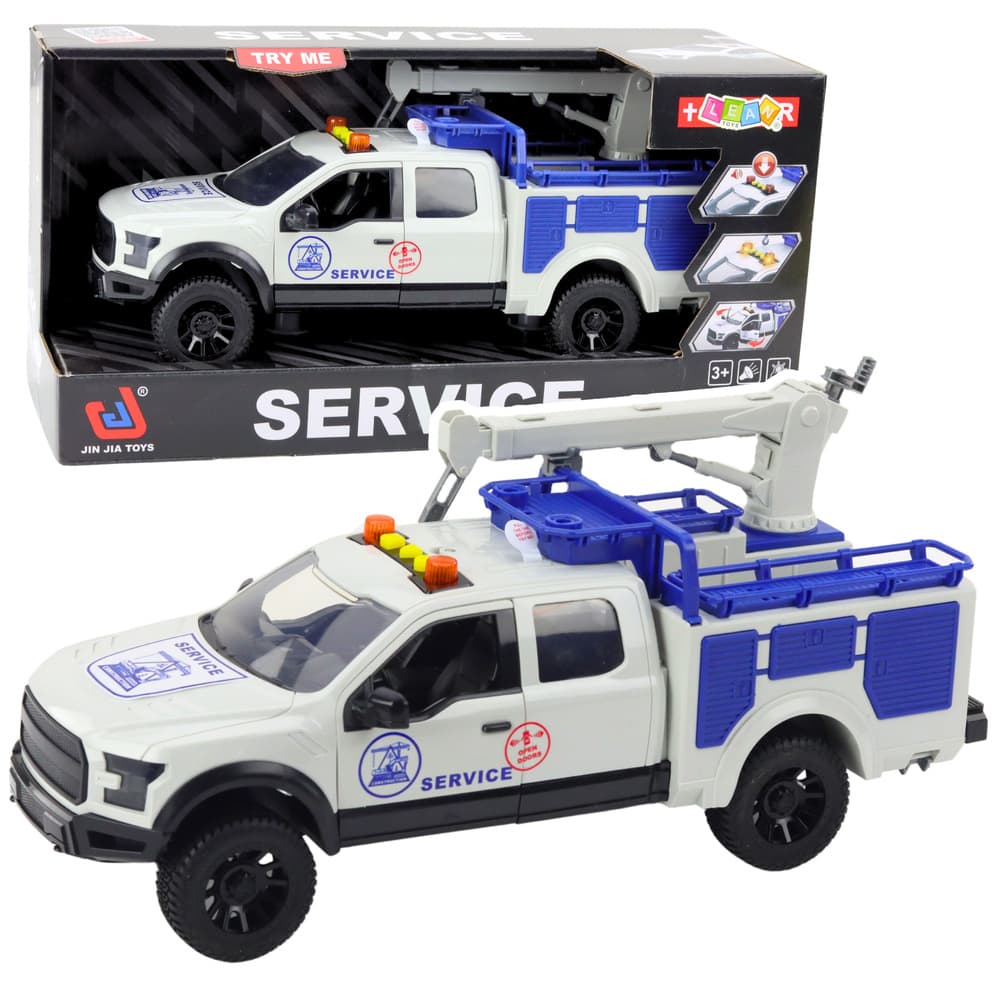 Servisni avto LEAN TOYS z dvigalom, lučmi in zvoki