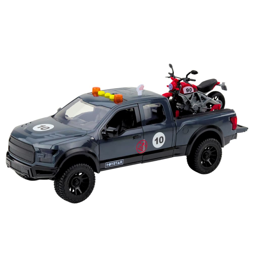 LEAN TOYS Sivi pickup s motorjem (luči, zvoki, 1:12) 2