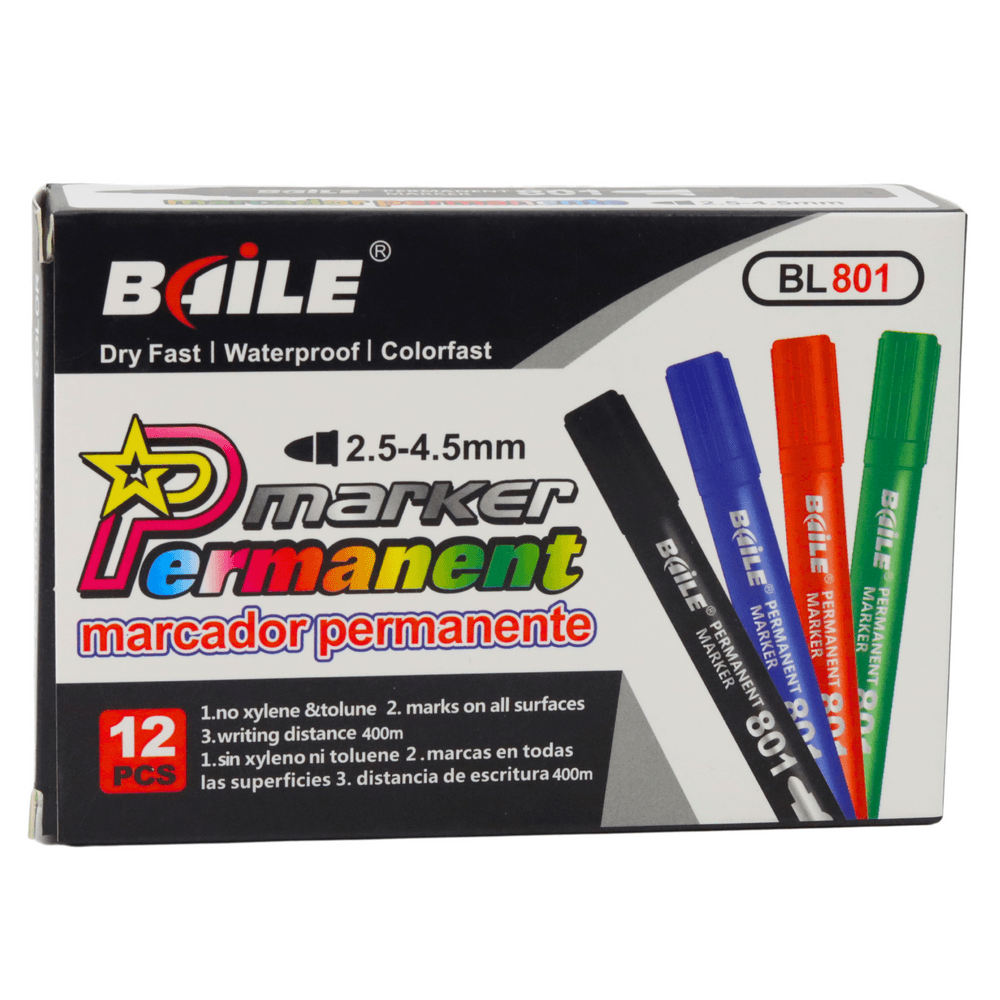 LEAN Permanentni marker, rdeči, vodoodporen, 2,5-4,5 mm 4