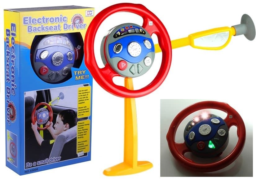 LEAN TOYS Volan simulator vožnje za otroke s priseski, lučmi in zvoki