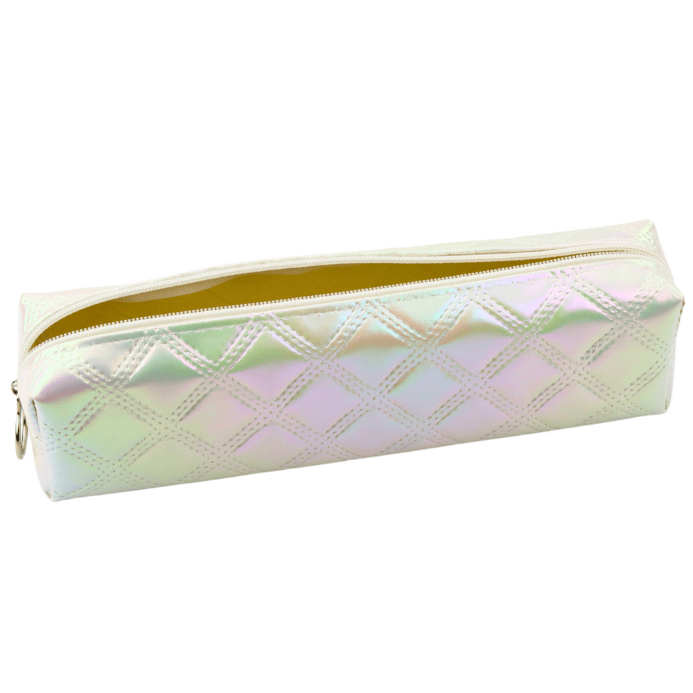 Šolski peresnik LEAN, biserni, vtisnjen vzorec romba, bel, 21x6cm 2