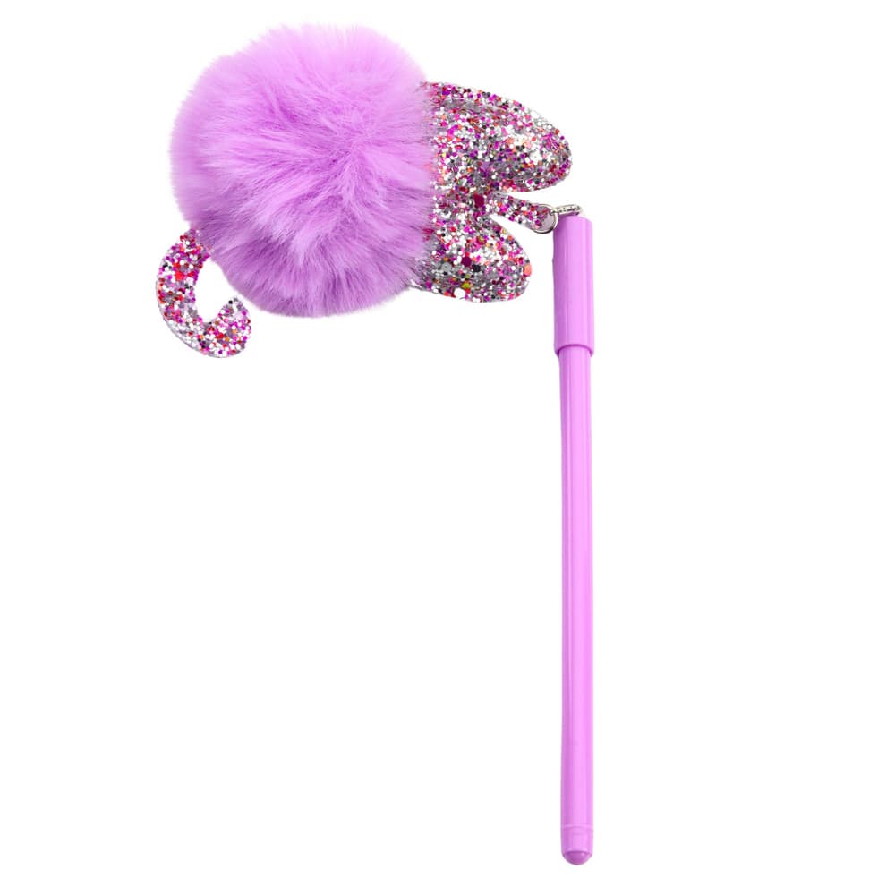 Gel pisalo LEAN Setyk Fialový Pompon, modri tuš, 17cm 2