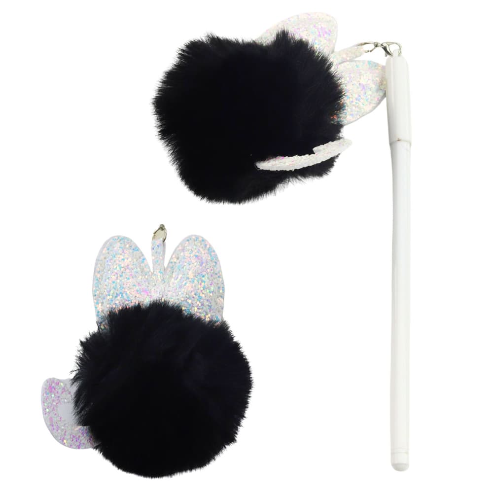 Gel pisalo LEAN Vtič Črn Pompon, modri tuš, 17cm 2