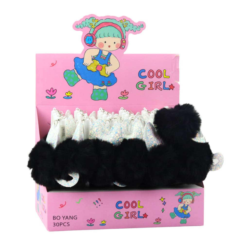 Gel pisalo LEAN Vtič Črn Pompon, modri tuš, 17cm 3