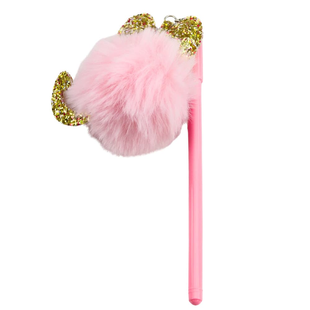 Gel pisalo LEAN Vtič Roza Pompon, modri tuš, 17cm 2