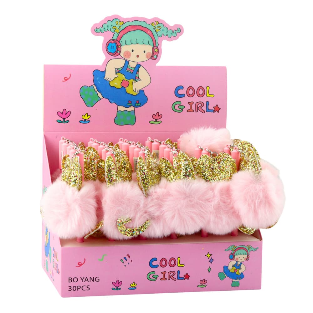 Gel pisalo LEAN Vtič Roza Pompon, modri tuš, 17cm 3