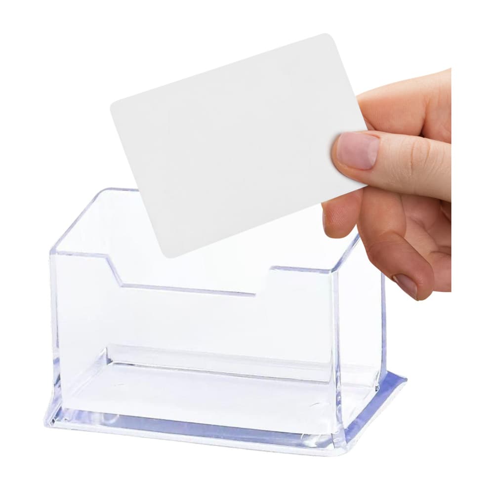 LEAN prozoren plastični držalo za vizitke, 11 cm