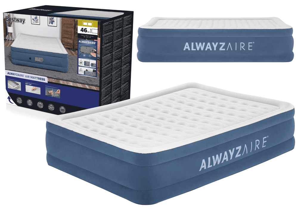 BESTWAY napihljiv ležišče Air Mattress AlwayzAire 203 x 152 x 46 cm