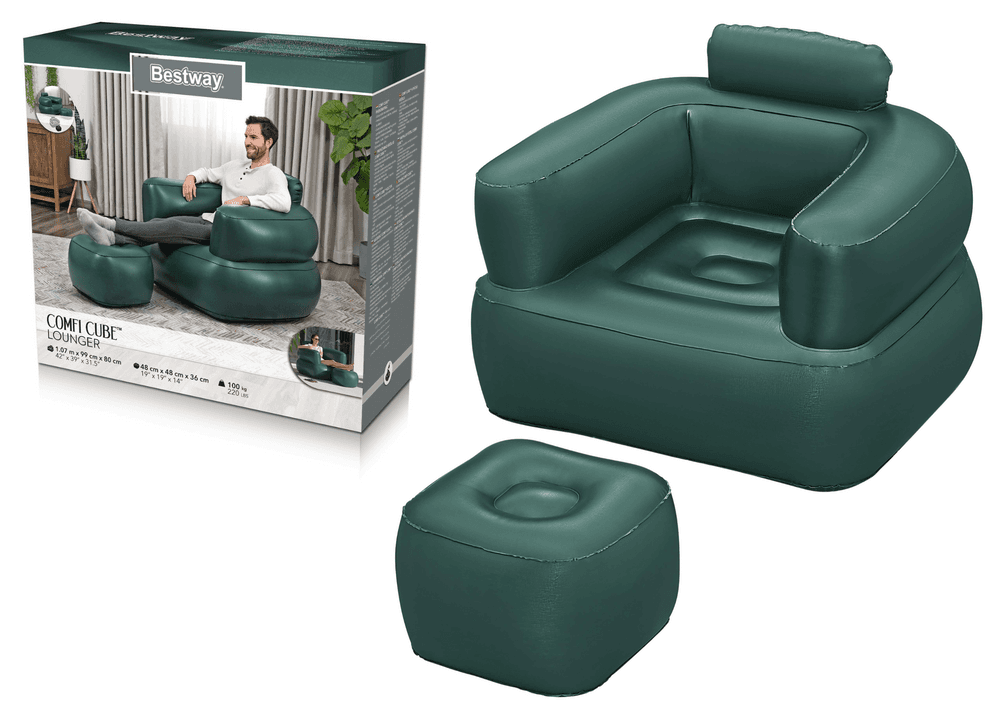 Napihljiv fotelj Bestway 75137, temni, 107x99x80 cm