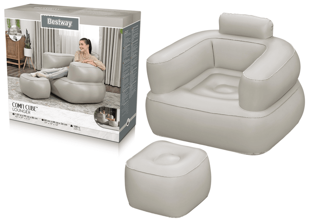Napihljiv fotelj Bestway 75137, svetli, 107x99x80 cm