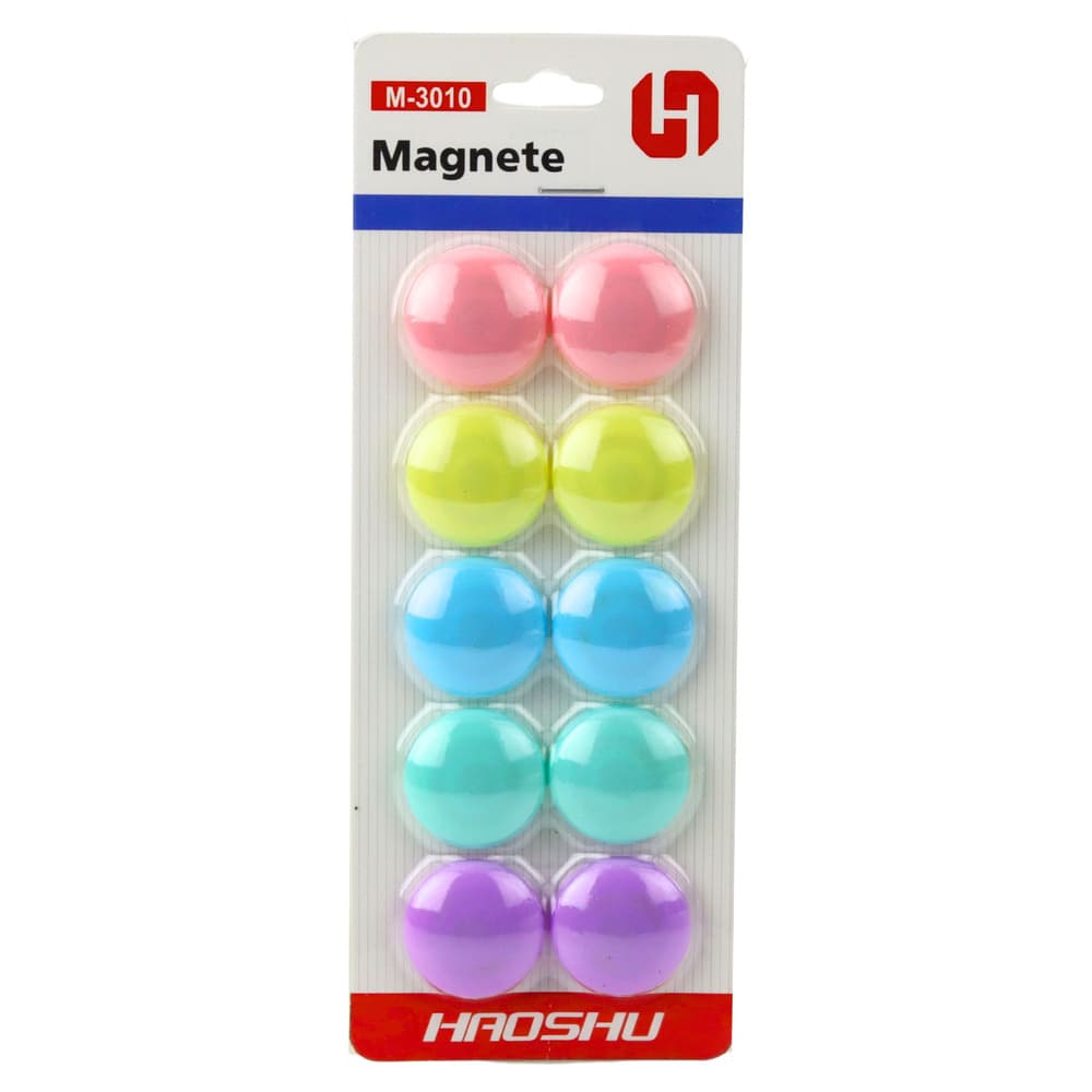 LEAN Komplet 10 barvnih okroglih magnetov, 3 cm 4