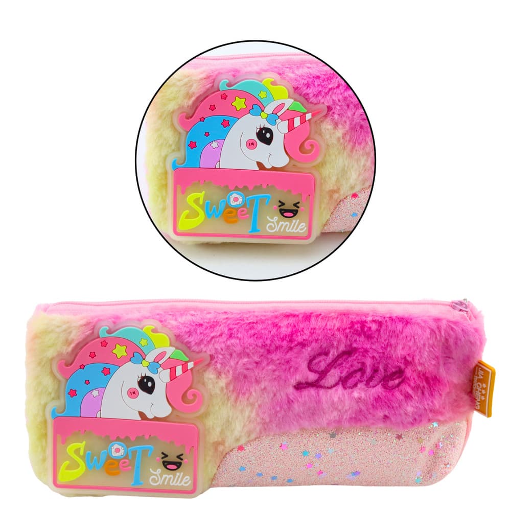 Plush peresnica z enorogom, sijoči elementi, roza enorog 3
