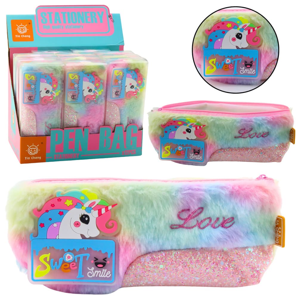 Plush peresnica z enorogom, sijoči elementi, pisani enorog
