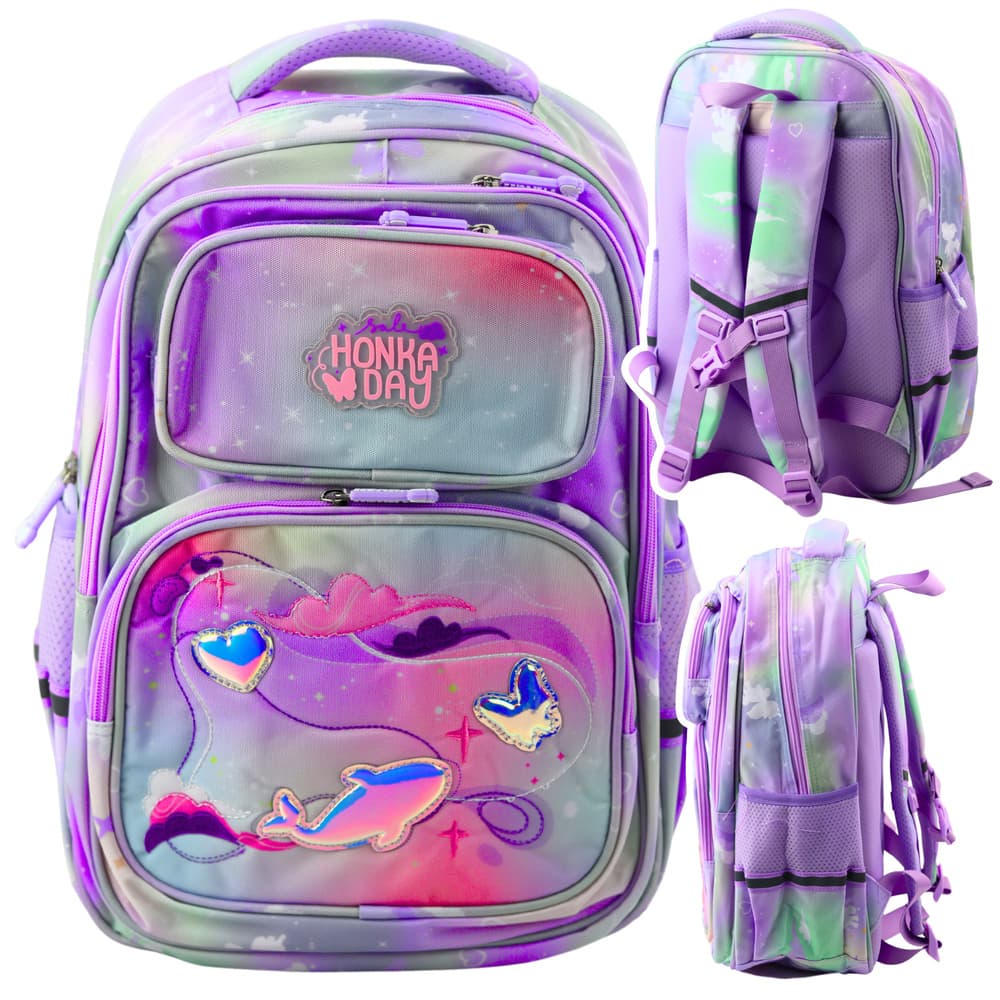 Šolski nahrbtnik LEAN Samorog in srce, prsni pas, pastelni, 20L 4