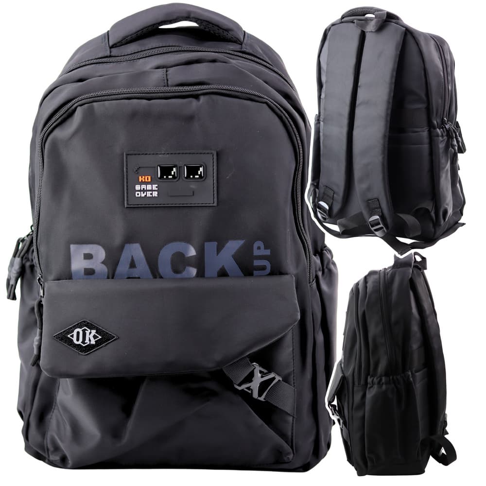 Mestni/šolski nahrbtnik LEAN Back Up, 6 žepov, črn, 23L 4