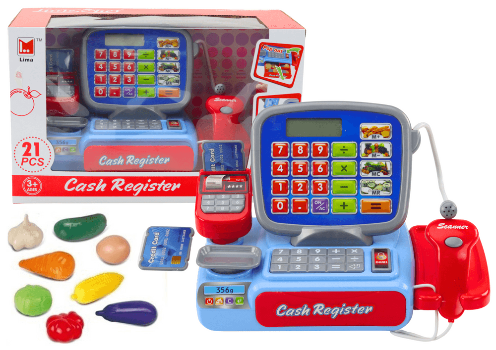 LEAN TOYS Elektronska blagajna s tehtnico in skenerjem