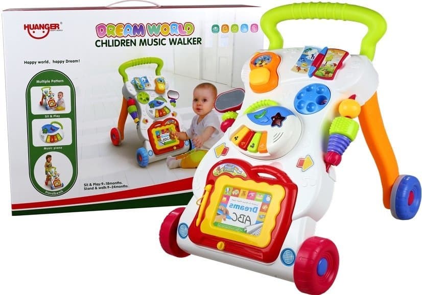LEAN TOYS Večfunkcijski hodulja s telefonom in klavirom