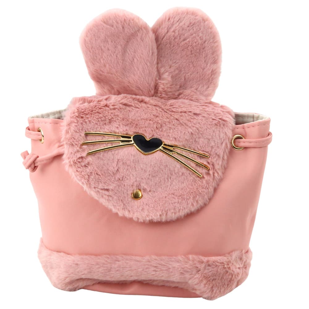 Otroški plišasti nahrbtnik z ušesi, nastavljiv roza 22 cm, 4 L