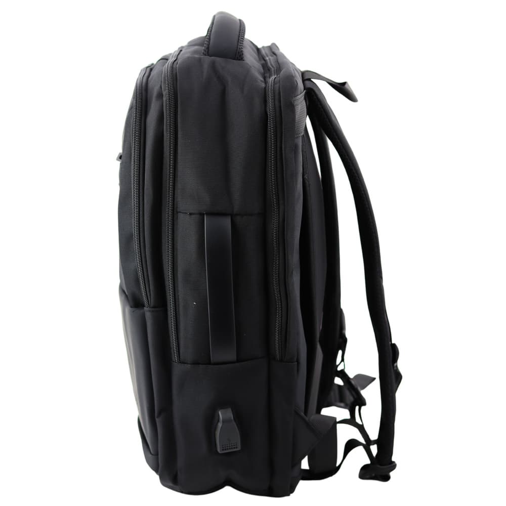 Mestni/poslovni nahrbtnik LEAN z USB, prsni pas, črn, 26L 2