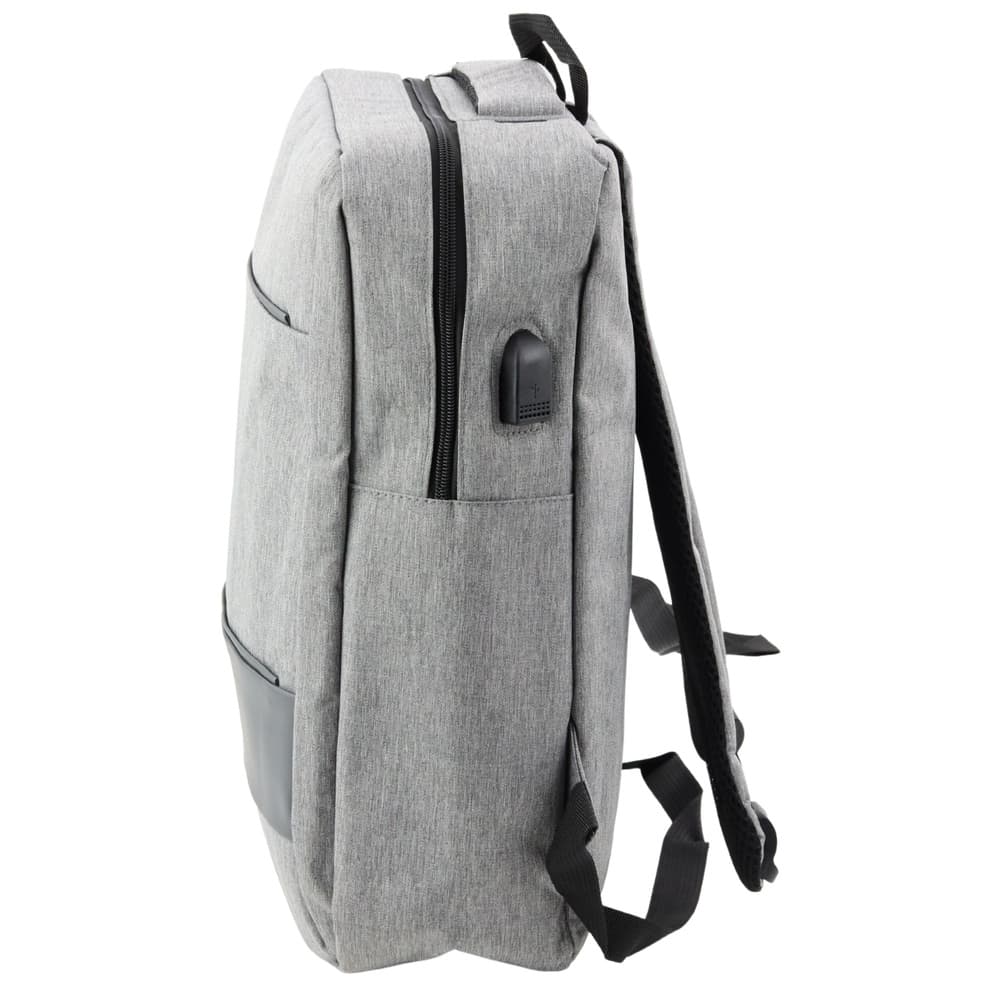 Mestni nahrbtnik LEAN z USB, sredinska pregrada, siv, 14L 2