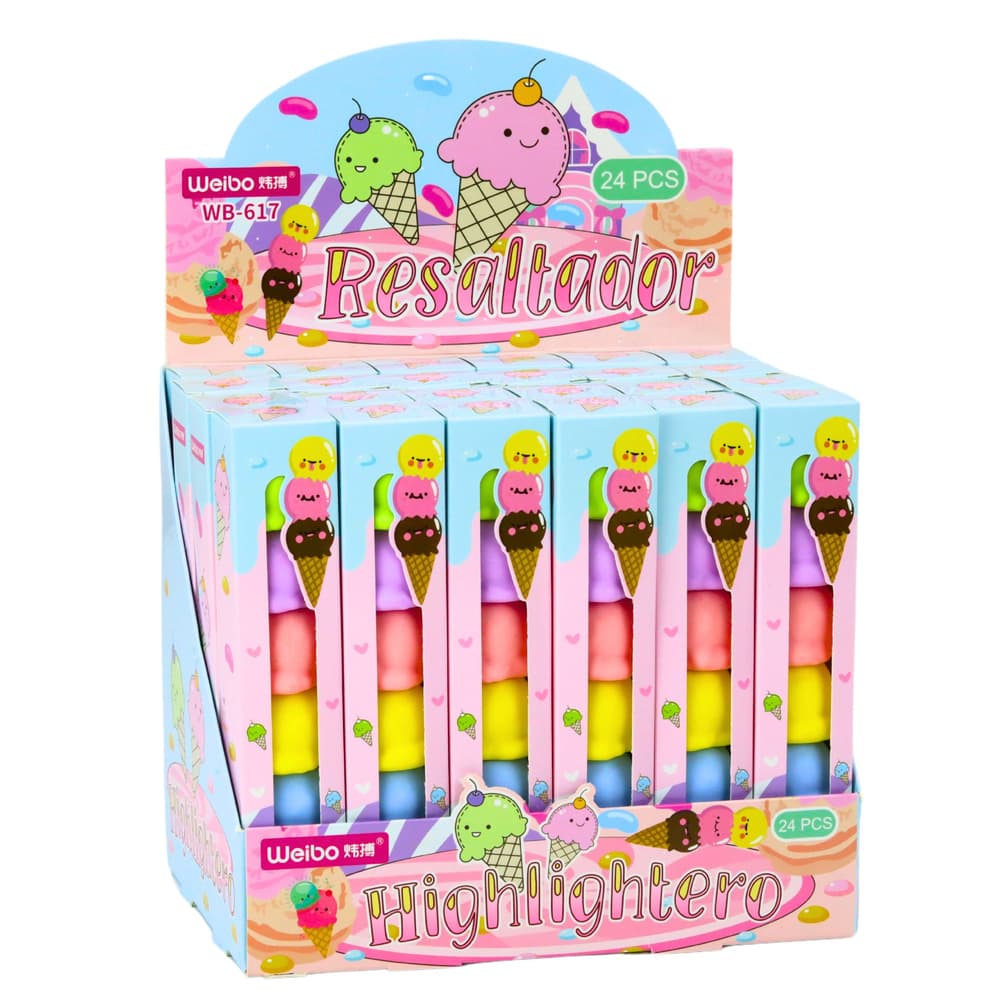 Pisalo v obliki sladoleda, pastelne barve, 5/set 4