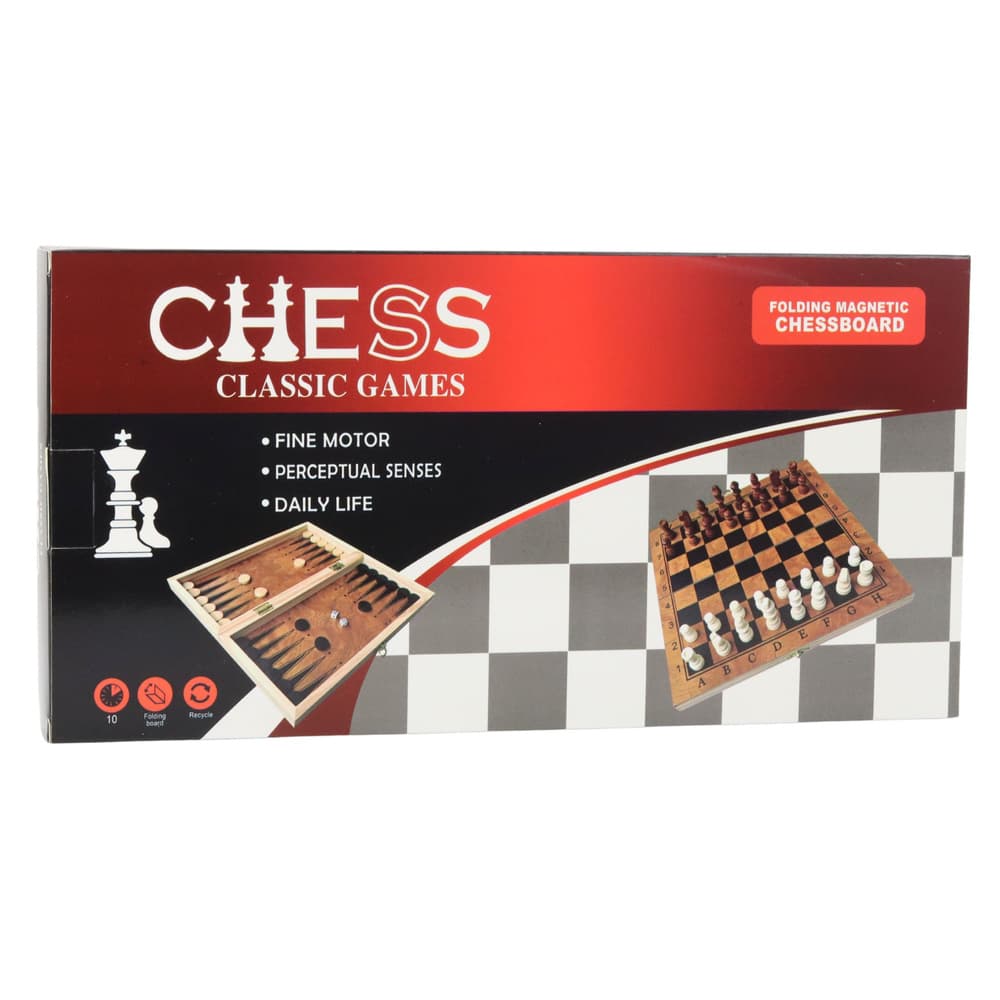 Lesena družabna igra 3v1: Šah, Dama, Backgammon LEAN TOYS 5