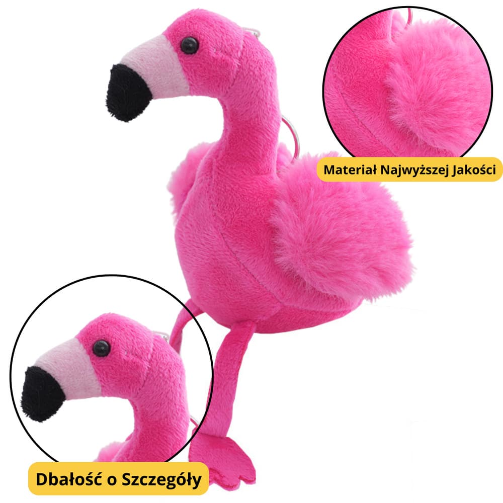 LEAN TOYS plišasti obesek za ključe - Flaming, roza, 12 cm