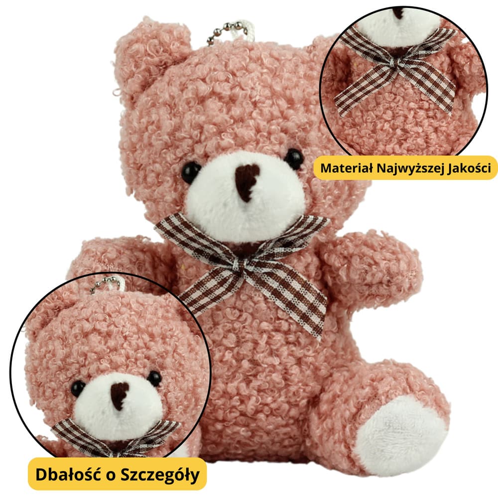 LEAN TOYS plišasti obesek za ključe - Miško, roza, 8 cm