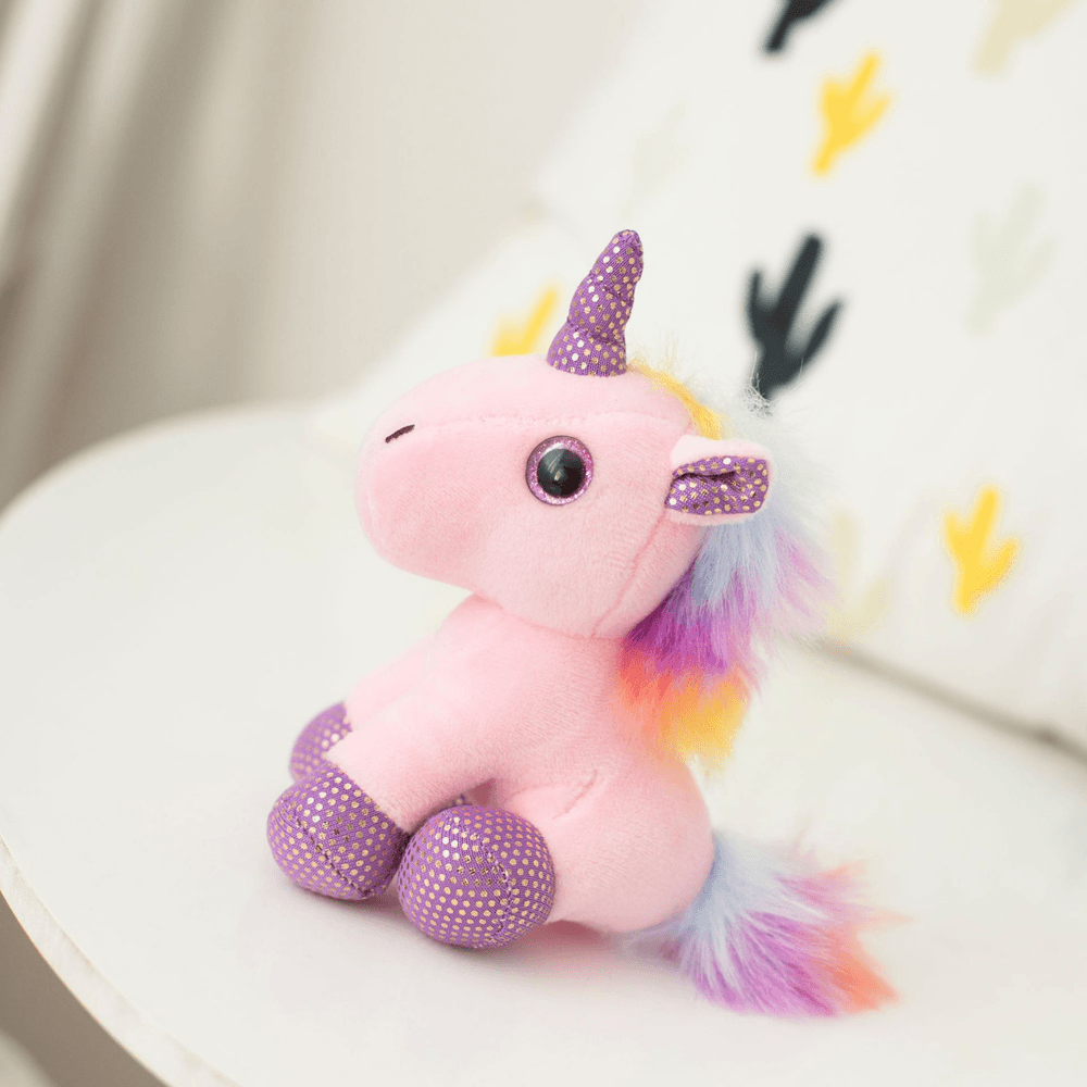 Plišasti obesek za ključe, enorožec, roza, 12 cm 2