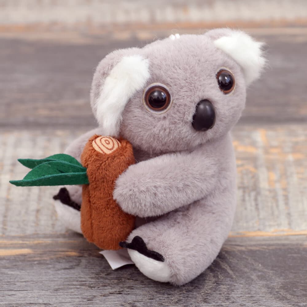 Plišasti obesek za ključe koala z vejo, siv 2