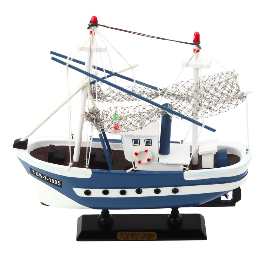 LEAN TOYS model ribiške koče Flying Lady, modra, 24x23 cm 3
