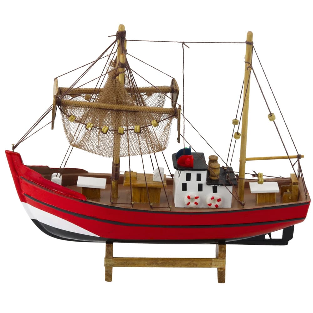 LEAN TOYS model ribiške ladje, rdeč, 30x26.5 cm 3