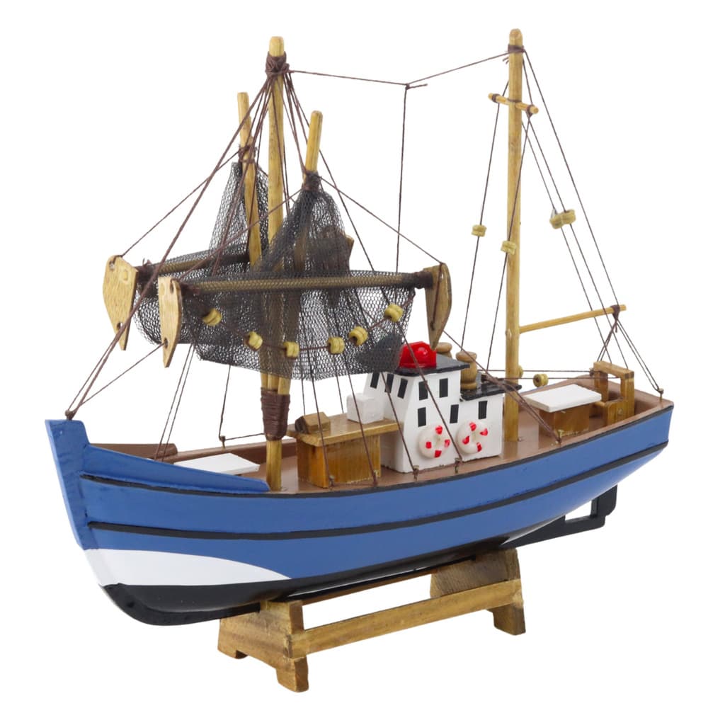 LEAN TOYS model ribiške ladje, moder, 30x26.5 cm 2