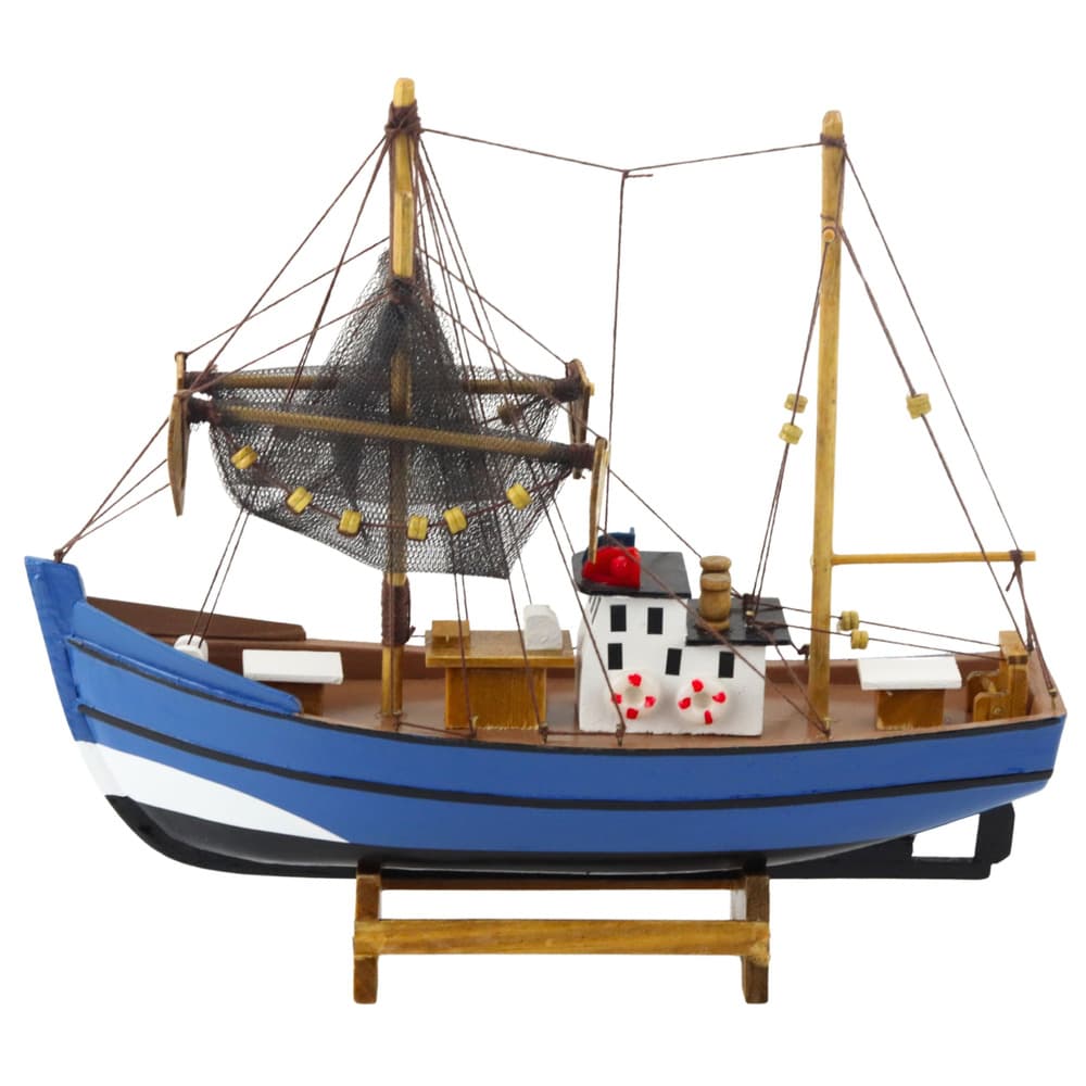 LEAN TOYS model ribiške ladje, moder, 30x26.5 cm 3