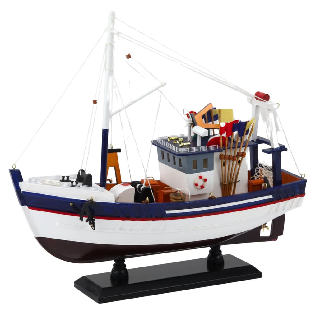 LEAN TOYS model ribiške ladje z opremo, 37x34 cm