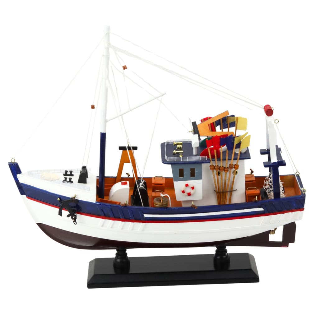 LEAN TOYS model ribiške ladje z opremo, 37x34 cm 2