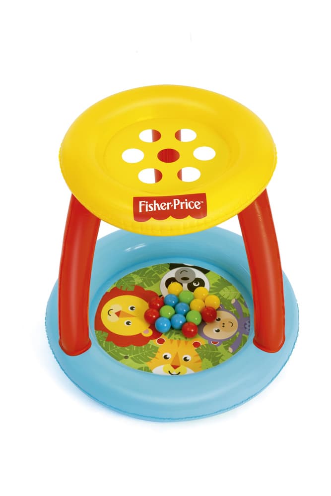 BESTWAY napihljiv bazenček Fisher-Price z nadstreškom, 89 x 89 x 84 cm